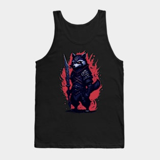 Raccoon Ninja Illustration Tank Top